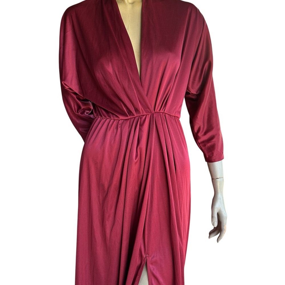 Vintage JCPenney Women's Column Dress- Union Made! Burgundy- 7/8 🕺 - Picture 2 of 8